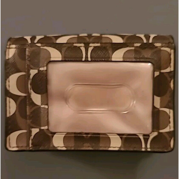VTG Coach Signature Wallet Leather Bi-Fold Khaki & Brown 4 1/2 x 3 - Picture 7 of 7